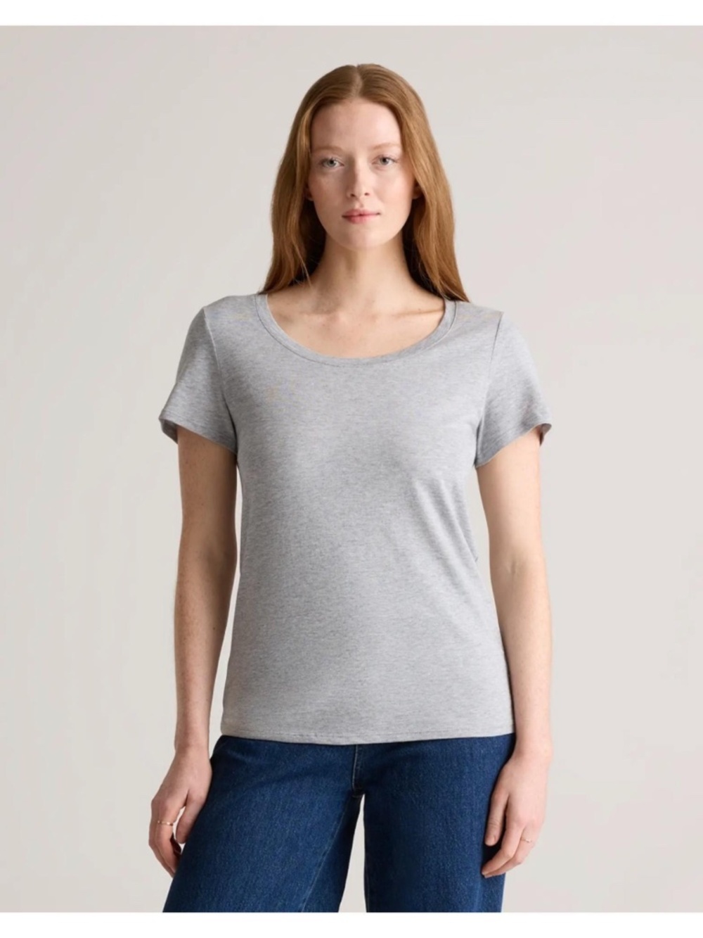 Quince Cotton Modal Scoop Neck Tee NWT
